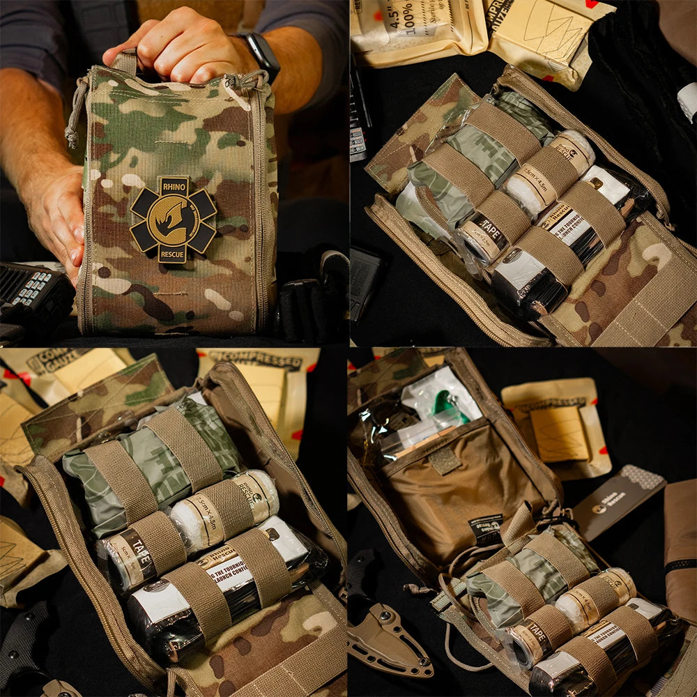 Rhino Rescue Tactical IFAK First Aid Kit Molle Pouch for Outdoor Trauma Care