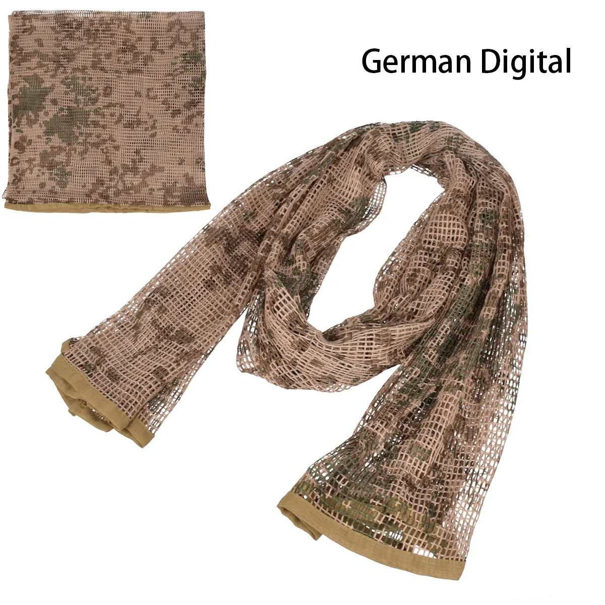 Tactical Cotton Scarf Mesh Neck Keffiyeh Camouflage Face Sniper Veil for Hunting