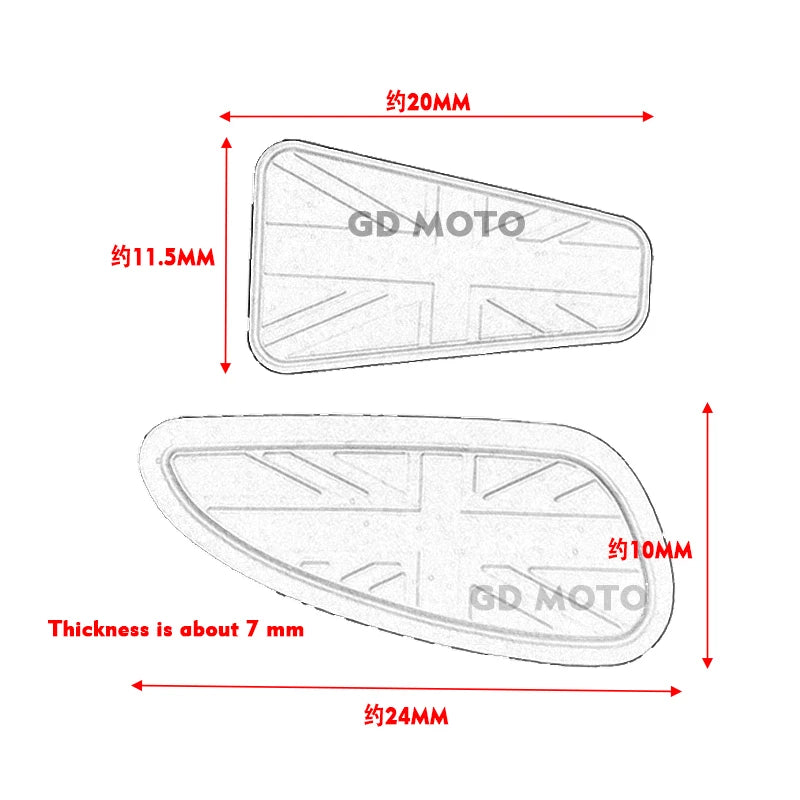 Motorcycle Tank Pad Sticker Grip For Enfield 650 Himalayan Thruxton T120