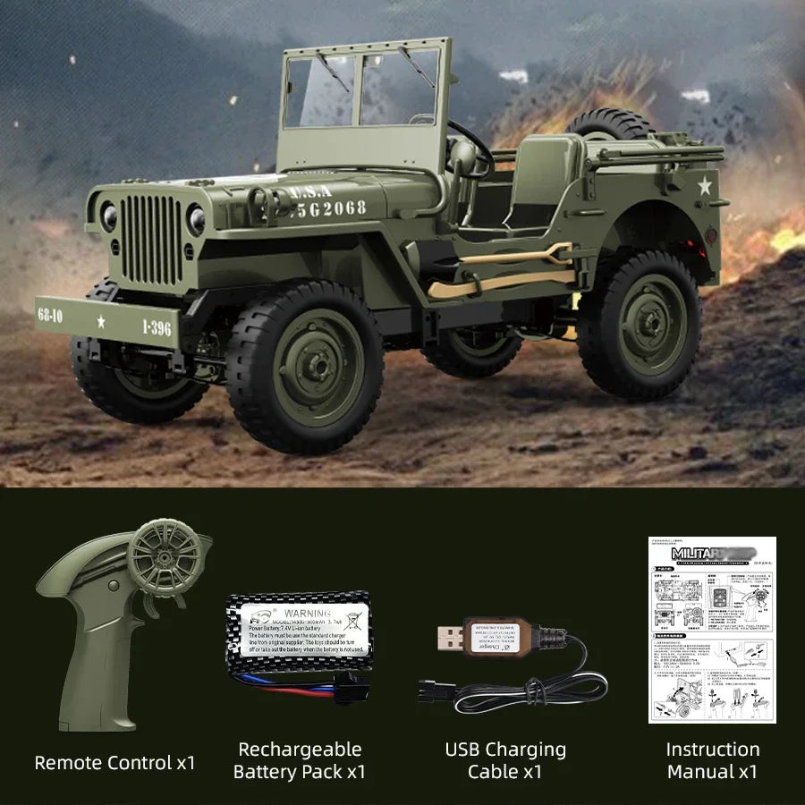 JJRC C8815 1/10 4WD RC Military Jeep style Truck RTR Off-Road Crawler upto 100m