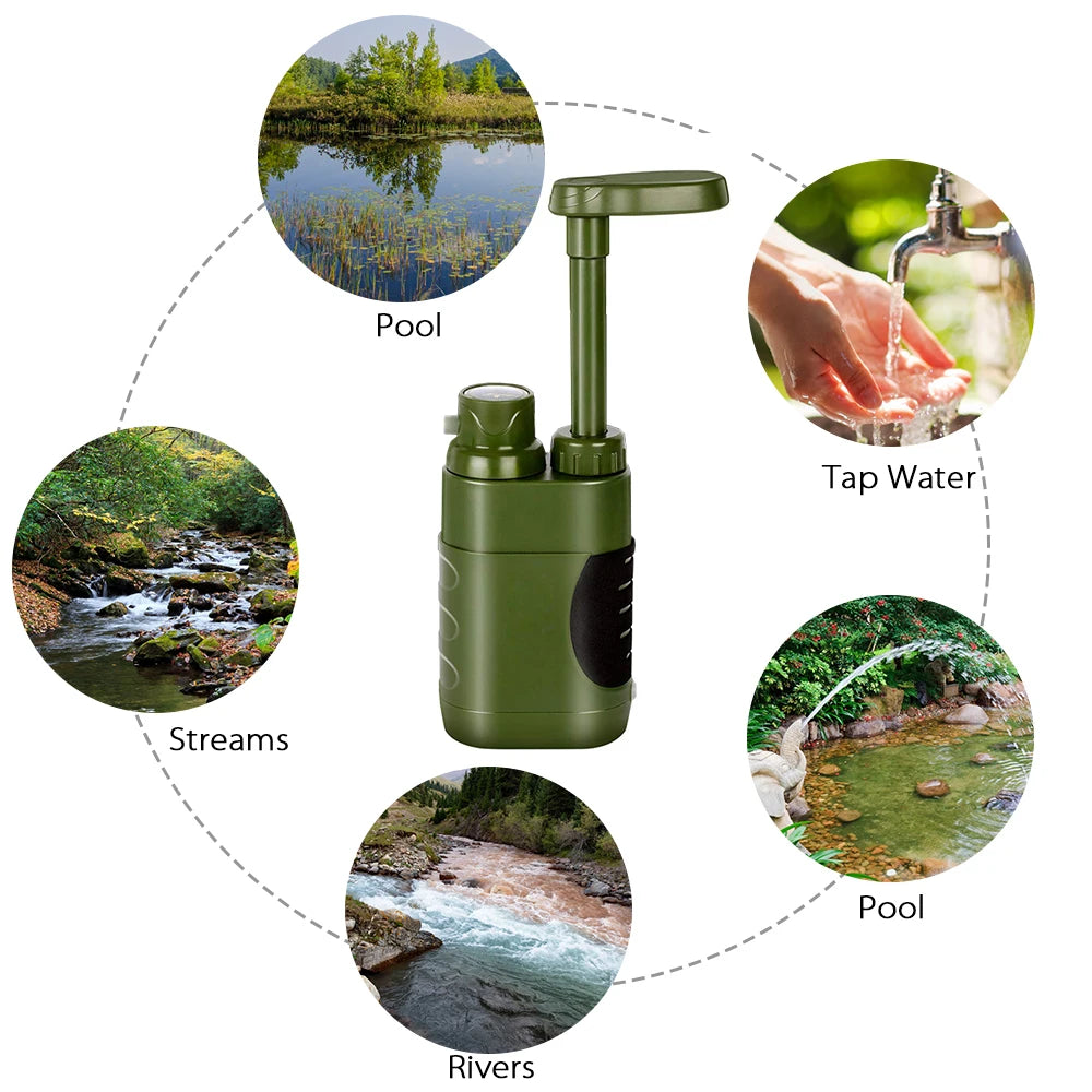 Water Filter Purifier 5000Litre Camping Hiking Emergency Survival Gear Outdoor