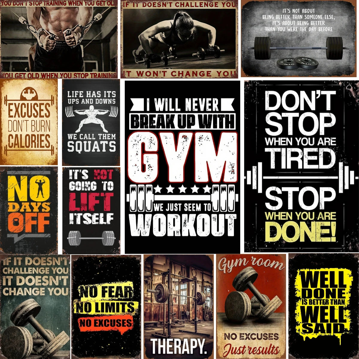 Gym Metal Sign – Interesting Wall Decoration for Room, Bar, Garage, or Cafe