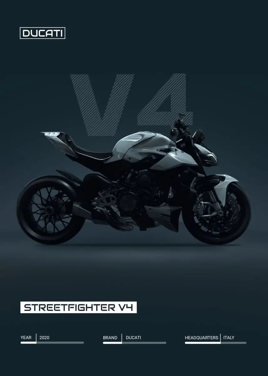 Minimalist Motorcycle Poster Art V4 S1000 RSV4 Canvas Print Mancave Office