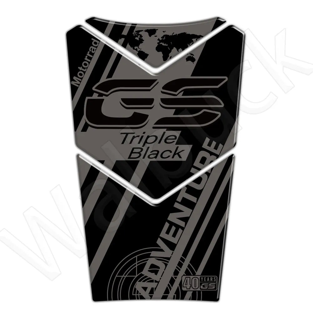 3D Motorcycle Tank Pad Protector Decal For BMW R1250GS R1200GS ADV Triple Black