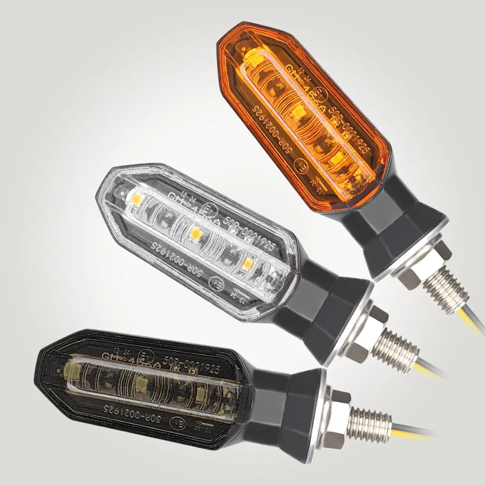 8mm Mini LED Motorcycle Turn Signal Lights Amber Flashing Blinker Lamp 12V