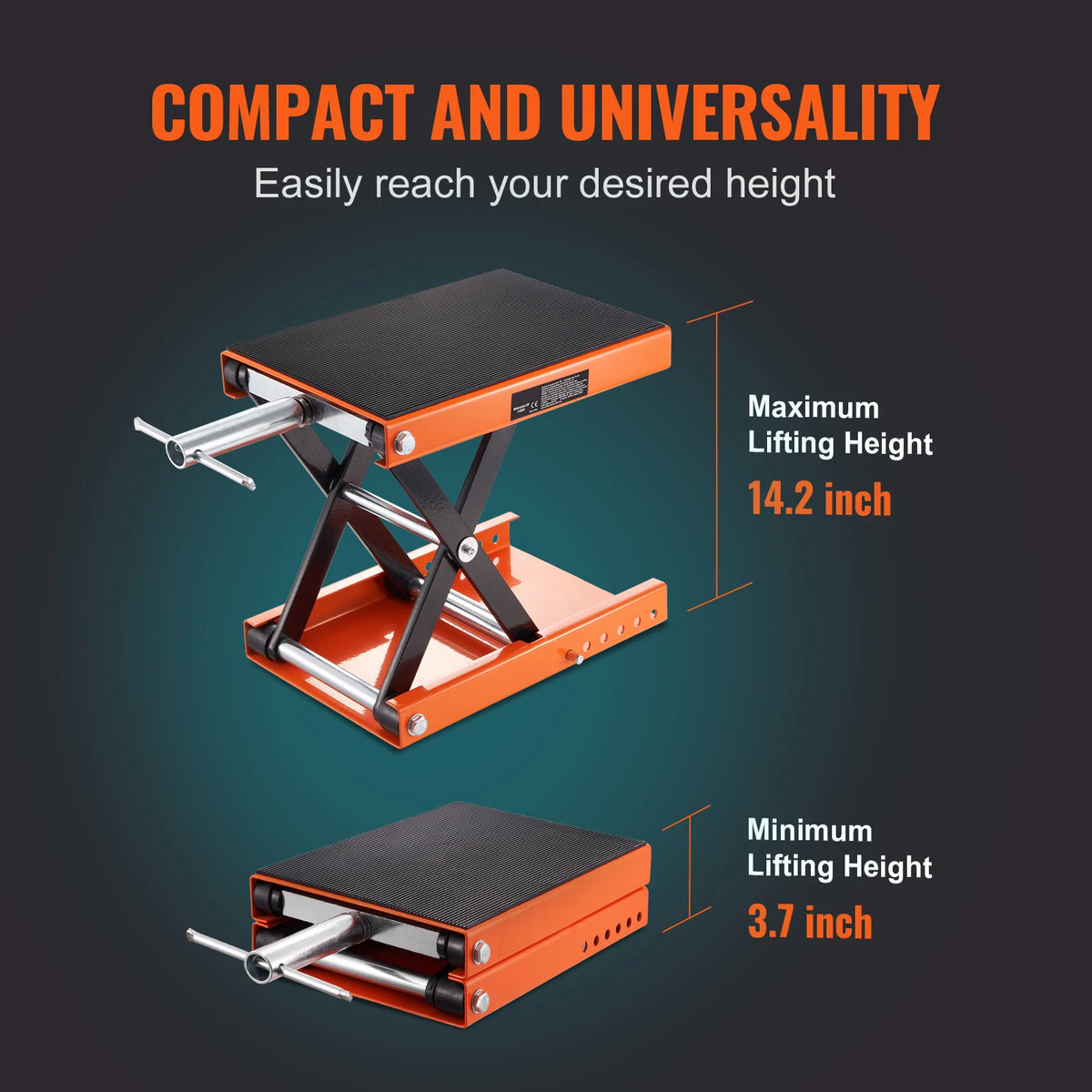 Motorcycle Scissor Lift Jack Stand 500kg Wide Deck Adjustable Garage Repair Tool