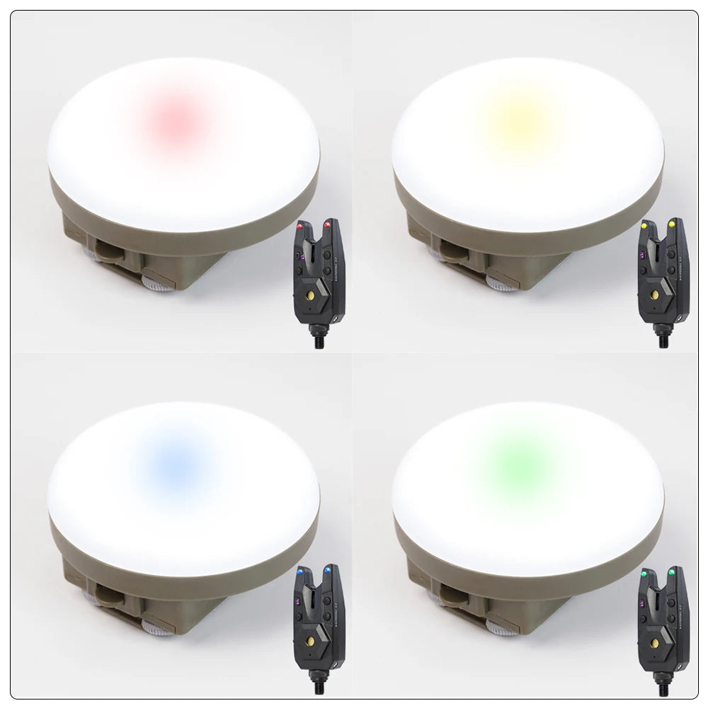 Wireless Carp Fishing Alarm Set w/ Camping Light Waterproof Bite Indicator