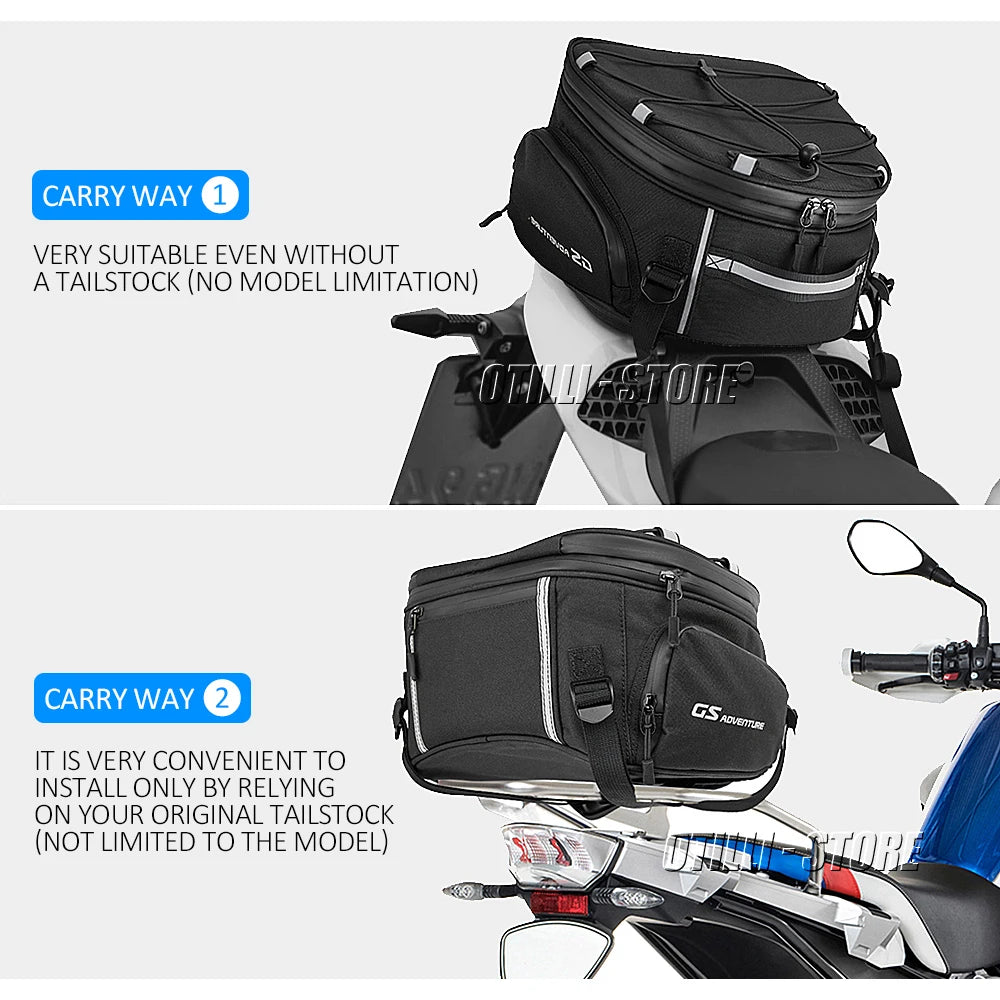 Waterproof Motorcycle Tail Bag 18L Rear Seat Bag for BMW R1200GS R1250GS F850GS