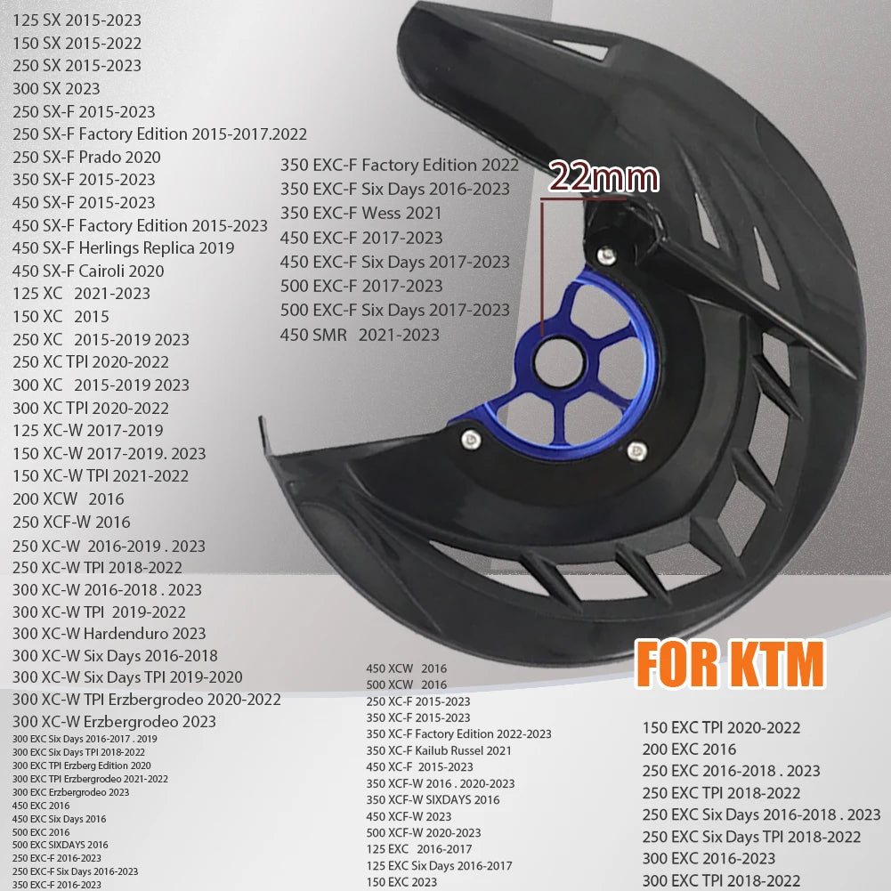 22mm 26mm KTM Disc Guard Cover EXC EXC-F 125 150 250 300 350 450 500 2016-2023