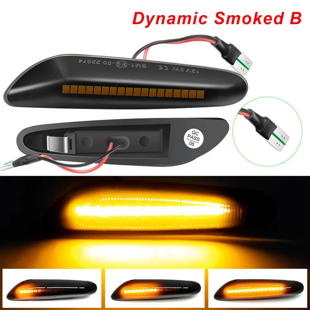 2pcs BMW LED Dynamic Side Marker Turn Signal Sequential Blinker Series 1,3,5, X1, X3