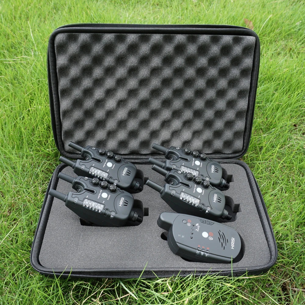 Hirisi Wireless Carp Fishing Bite Alarm Set S8 2 Way Remote Control 1+3 / 1+4