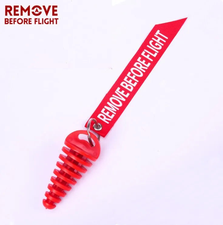 1.07" - 1.85" Exhaust Pipe Plug Motorcycle Silencer Wash Plug with Red Streamer