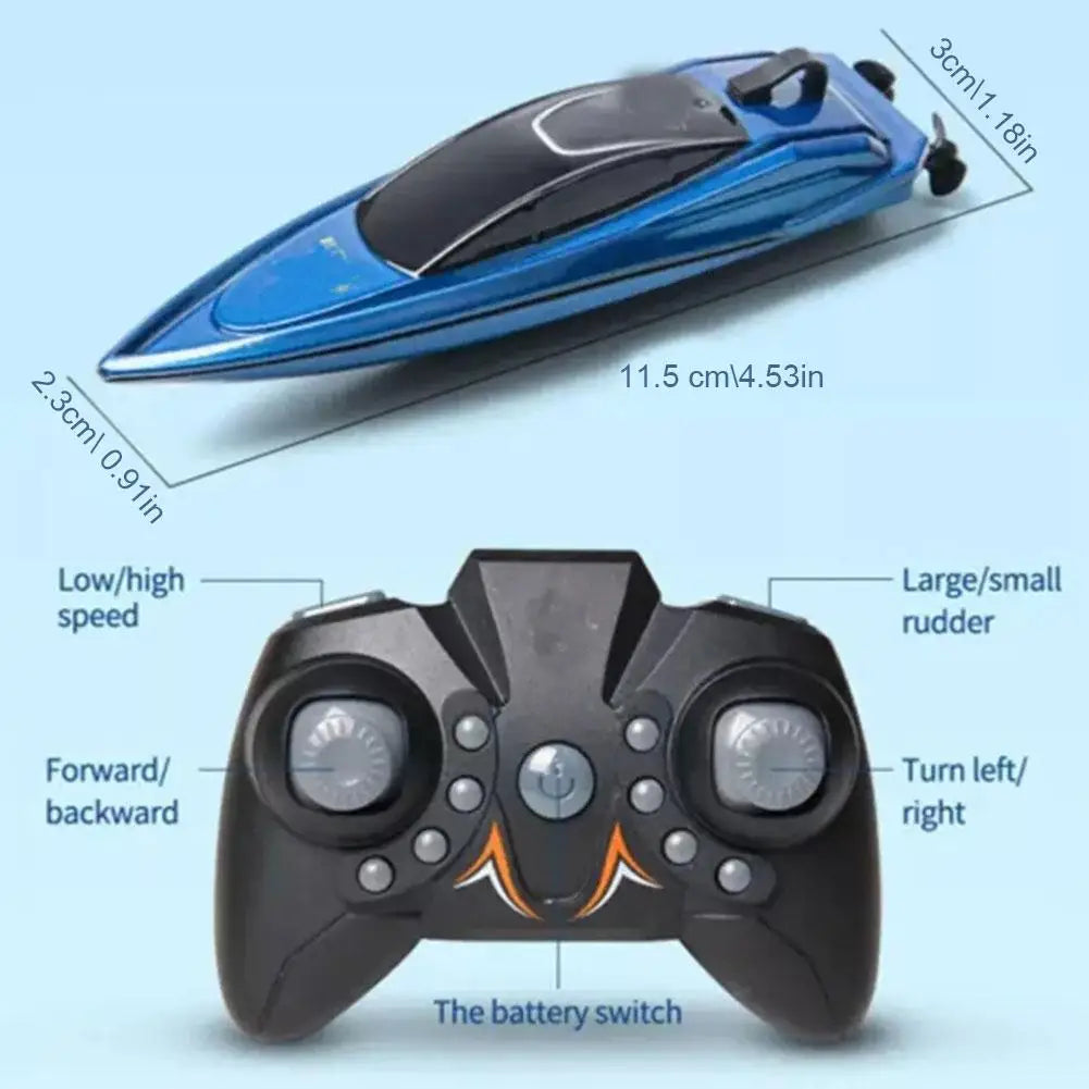 2.4G Mini RC Boat - Waterproof, Dual Motors, 3.7V 100mAh, 12 Min Use, Bath Pool