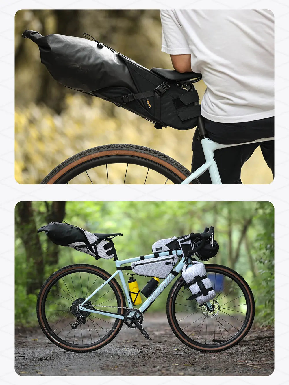 Rhinowalk 14L Waterproof Bike Saddle Bag Large Rear Seat Pack Bikepacking MTB