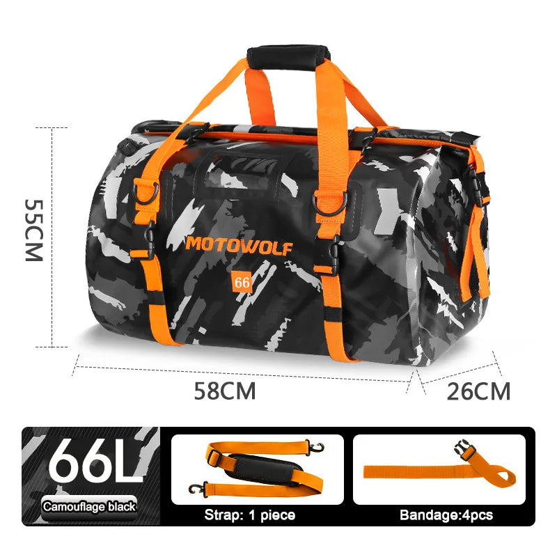 Waterproof Motorcycle Tail Bag 40/66L KTM BMW Yamaha Moto Luggage High Capacity