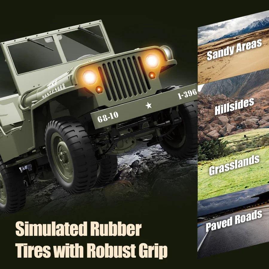 JJRC C8815 1/10 4WD RC Military Jeep style Truck RTR Off-Road Crawler upto 100m