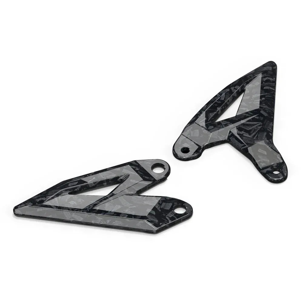 Carbon Fiber Look Foot Peg Heel Guard Protector Set For Kawasaki Ninja400 Z400
