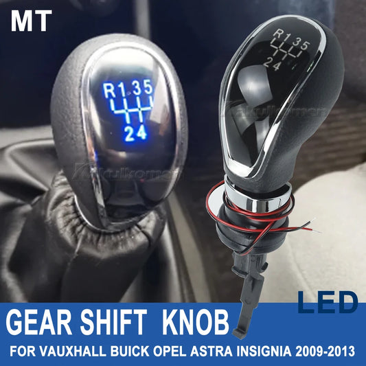 BLUE LED Car Gear Shift Knob 5/6-Speed Manual - Vauxhall Astra Excelle Insignia