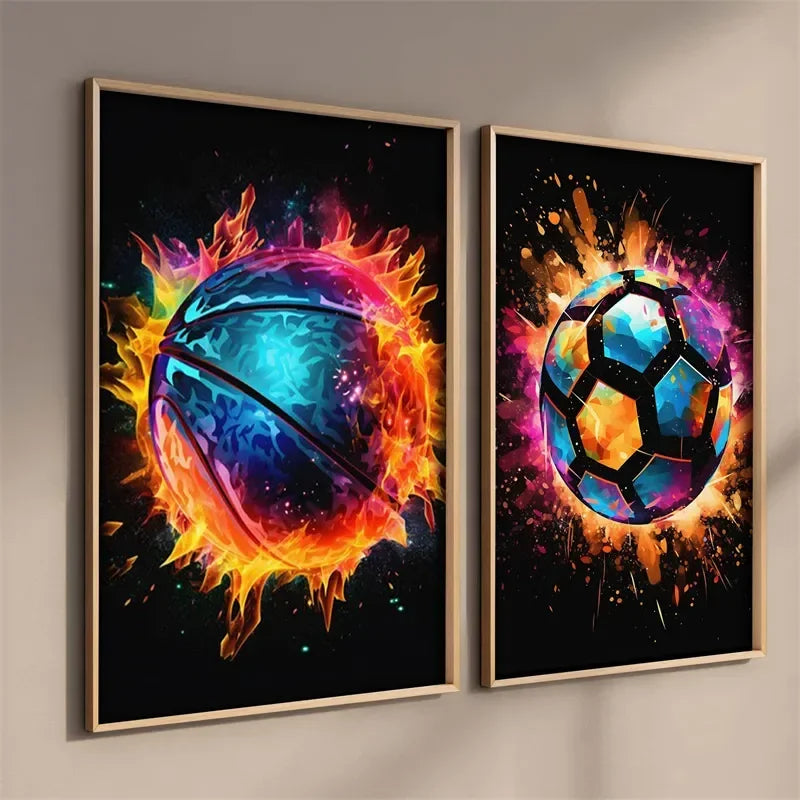 Pop Neon Video Game Character Canvas Wall Art Gamepad Headphones Gaming Room