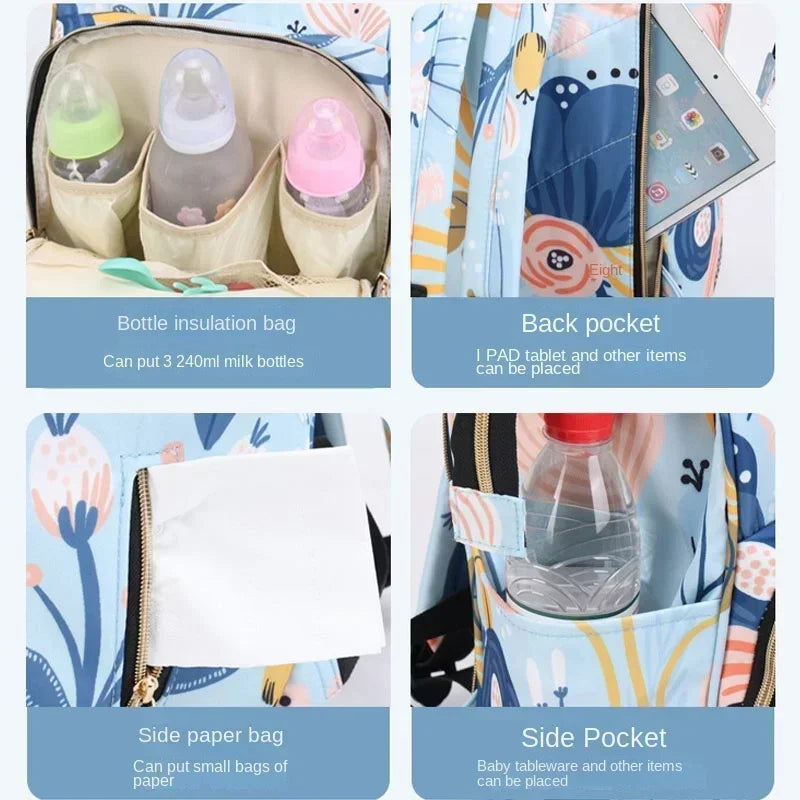 Multifunctional Waterproof Nappy Backpack - Large Capacity Diaper Bag for Mom