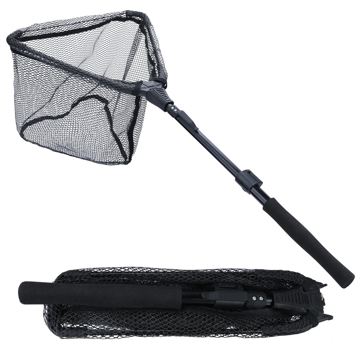 65-112cm options, Folding Telescopic Fishing Landing Net, Retractable Scoop