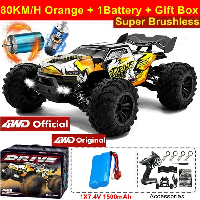 4WD RC Car 1:16 Off-Road  35KMH Brushed / 70KMH Brushless High-Speed truck 4x4