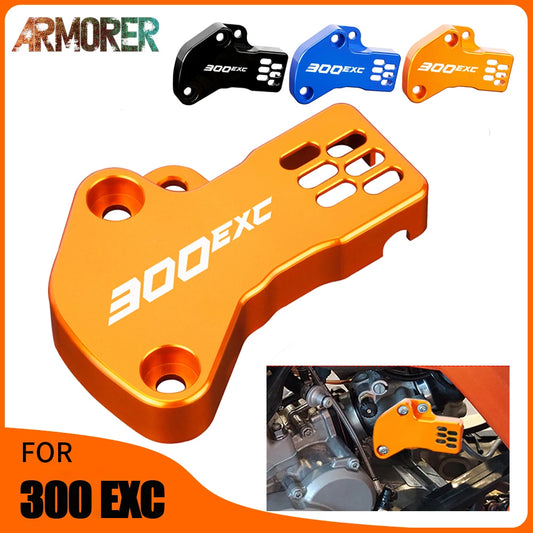 KTM 300 EXC TPI TPS Sensor Guard Protector CNC Aluminum Orange/Blue 2018-2023