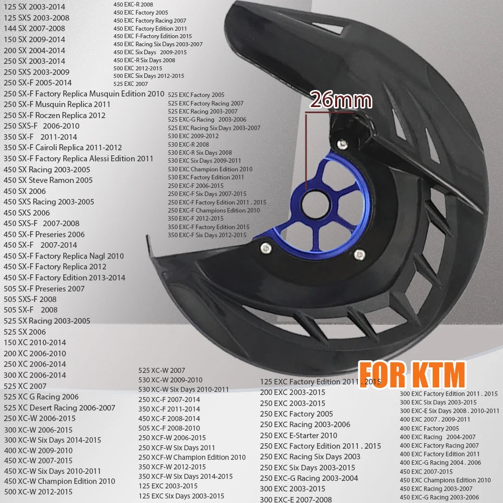 22mm 26mm KTM Disc Guard Cover EXC EXC-F 125 150 250 300 350 450 500 2016-2023