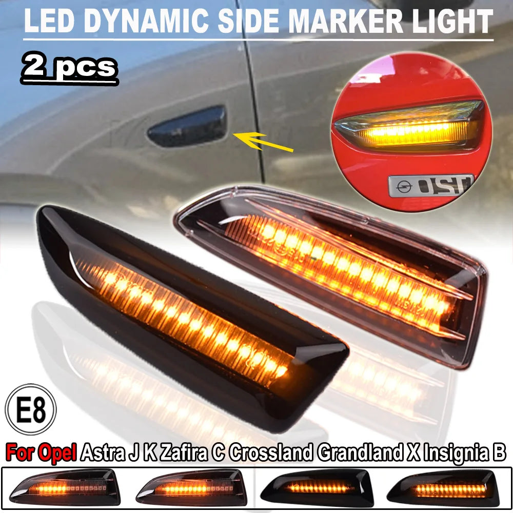 Dynamic LED Side Marker Turn Signal Lights for Vauxhall/Opel Astra J K Zafira C