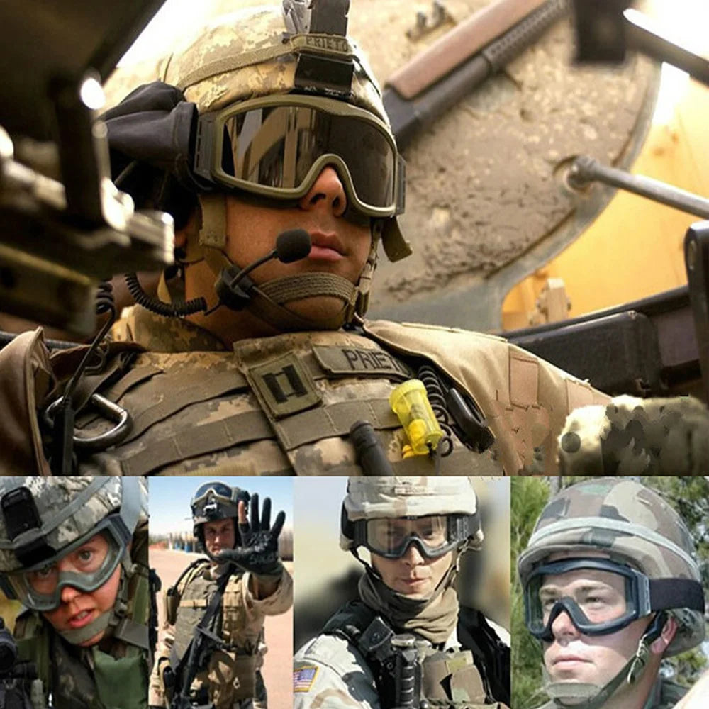 Tactical Airsoft Paintball Goggles Anti-Fog UV Protection with 3 Lenses for Outdoor