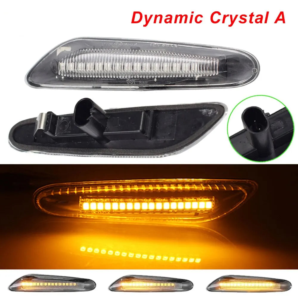 2pcs BMW LED Dynamic Side Marker Turn Signal Sequential Blinker Series 1,3,5, X1, X3