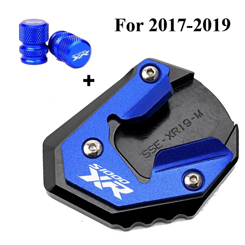Kickstand Extension Pad Foot For BMW S1000XR 2017-2026  Valve Caps CNC Aluminum