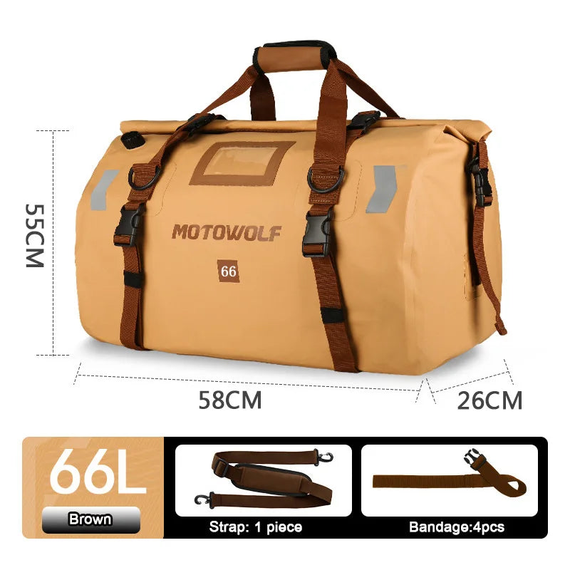 Waterproof Motorcycle Tail Bag 40/66L KTM BMW Yamaha Moto Luggage High Capacity