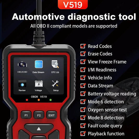 OBD2 V519 Scanner Pro OBDII Diagnostic Check Engine Light Read/Erase Codes