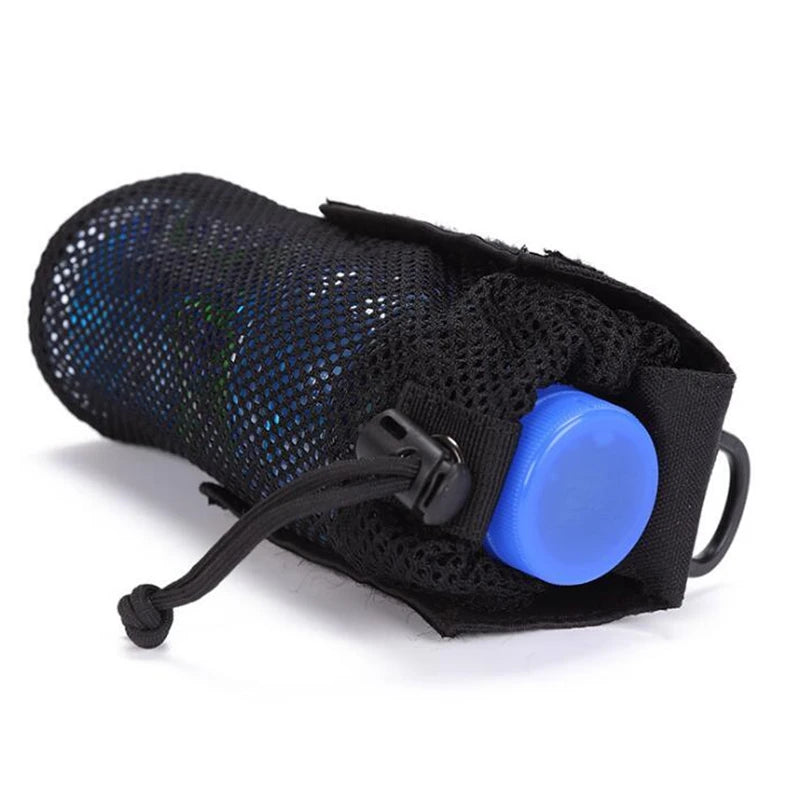 Tactical Molle Water Bottle Pouch Outdoor Mesh Holder Bag Hiking Cycle Backpack