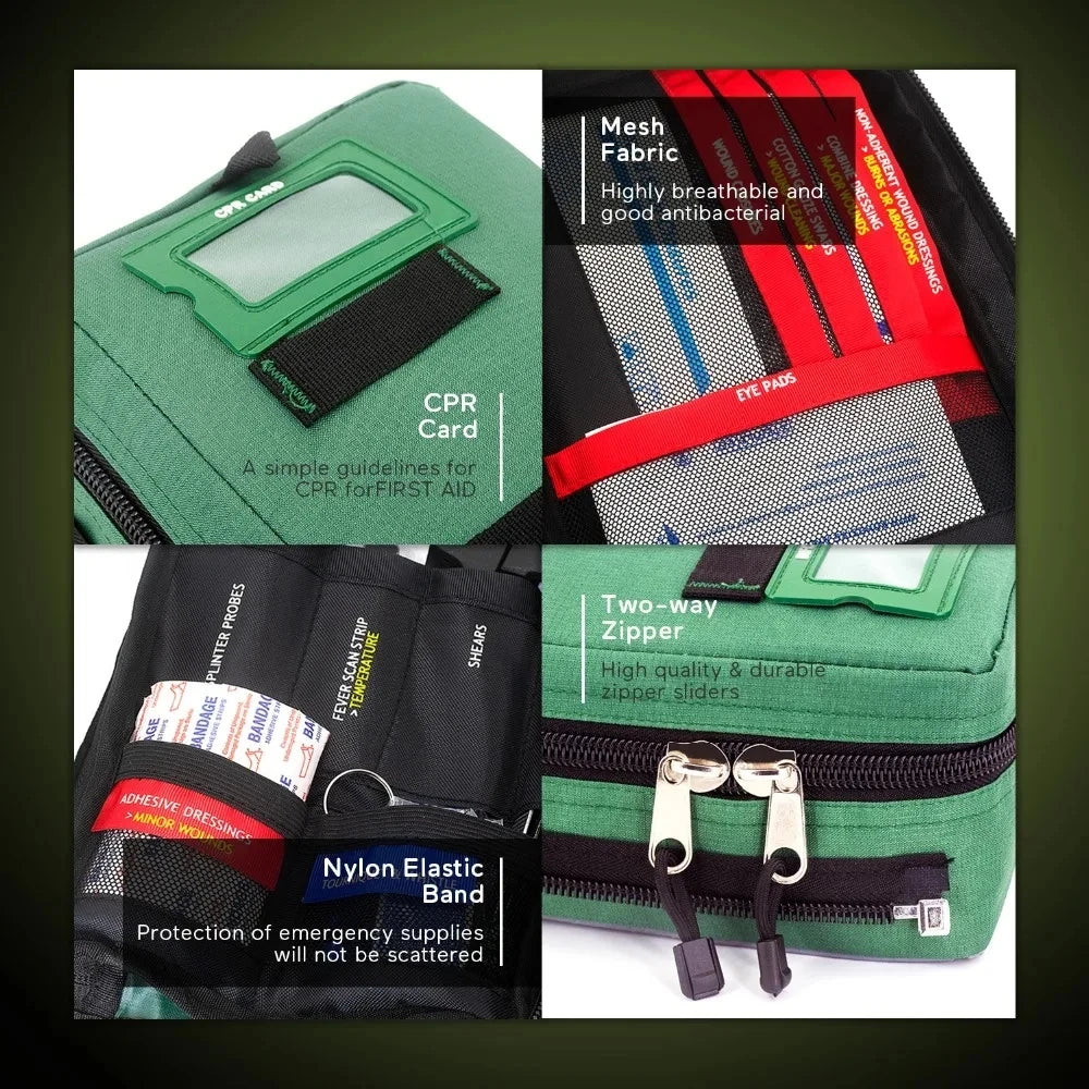 255pcs Large First Aid Kit Emergency Medical Bag, CPR kit for Home, Car, Outdoor