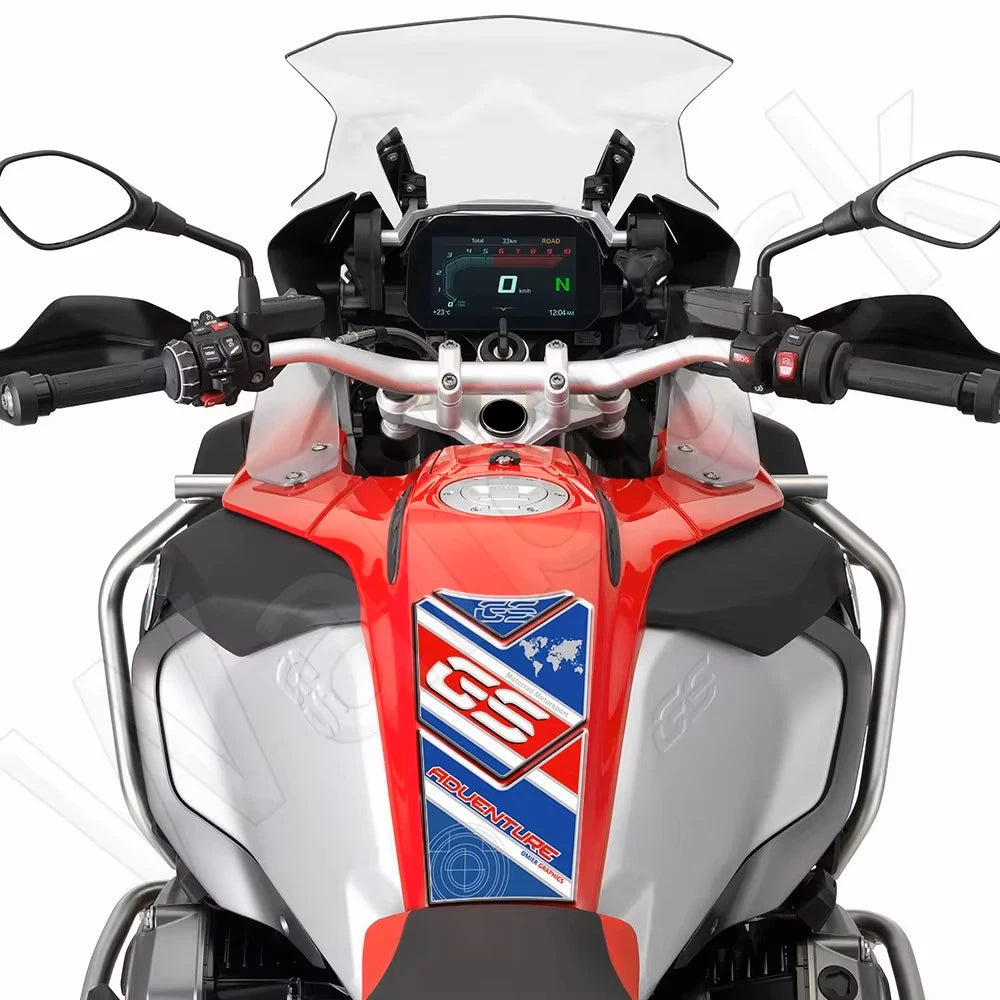 3D Motorcycle Tank Pad Protector Decal For BMW R1250GS R1200GS ADV Triple Black