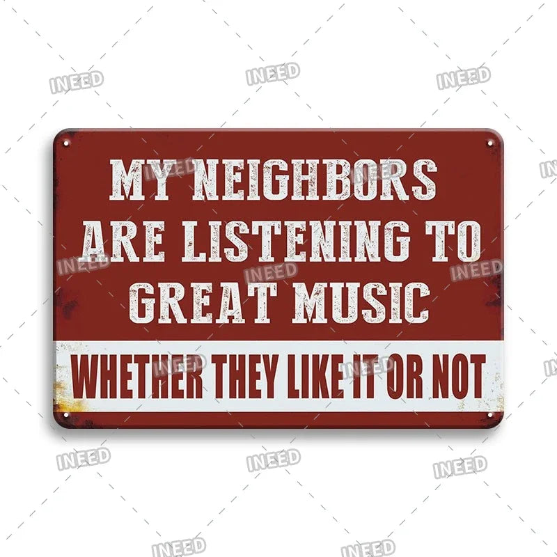 Funny Quote Tin Sign, Garage Wall Plaque, Humorous Metal Sign for Man Cave Decor