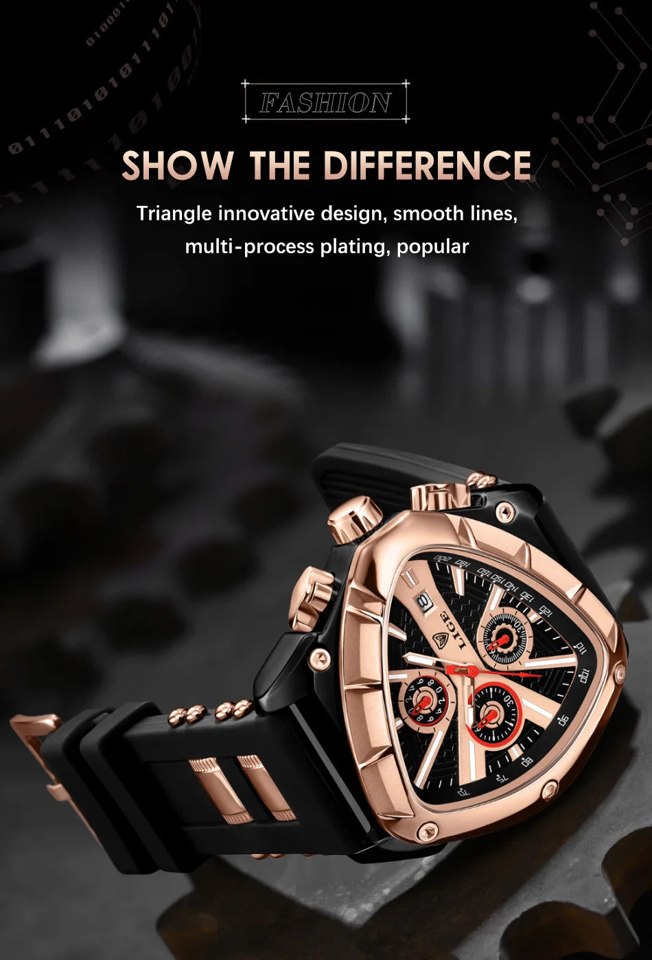 LIGE Original Luxury Men's Watch with Box choice of finish, Perfect Gift