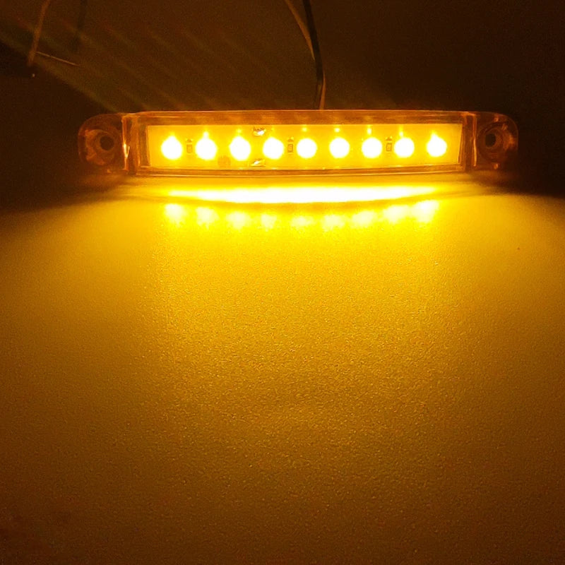 10PCS LED Trailer Side Marker Light 12V/24V Truck Lorry Indicator Lamp 9 SMD