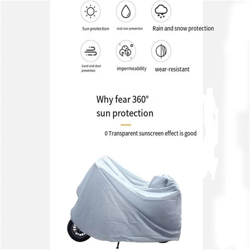 Waterproof Motorcycle Cover Outdoor Indoor Rain Dust UV Protection Bike Scooter
