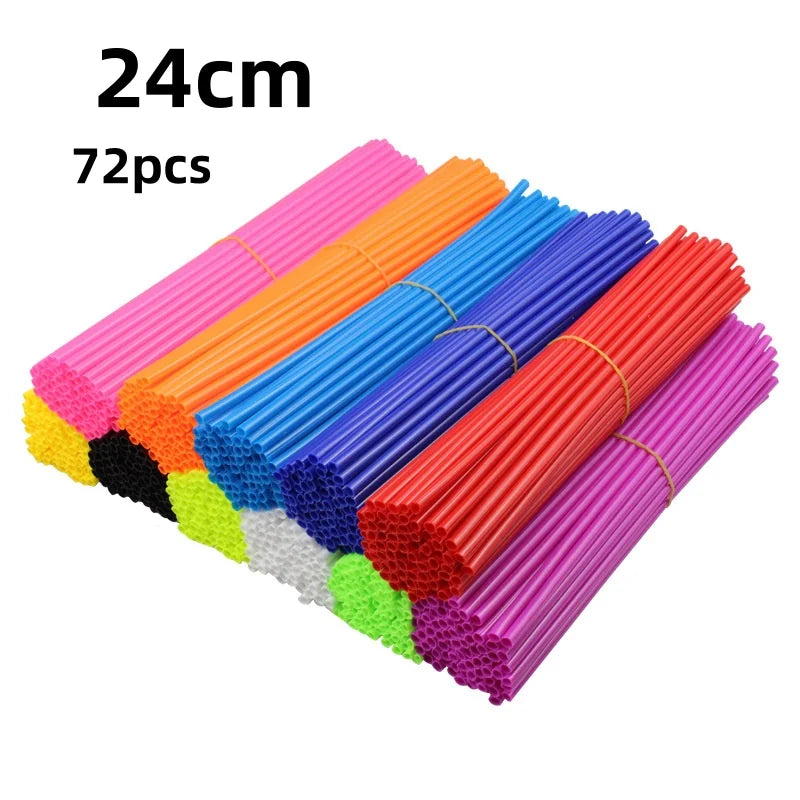 72Pcs Motorcycle Wheel Spoke Protector Wraps Rims Skin Covers for Motocross Bike