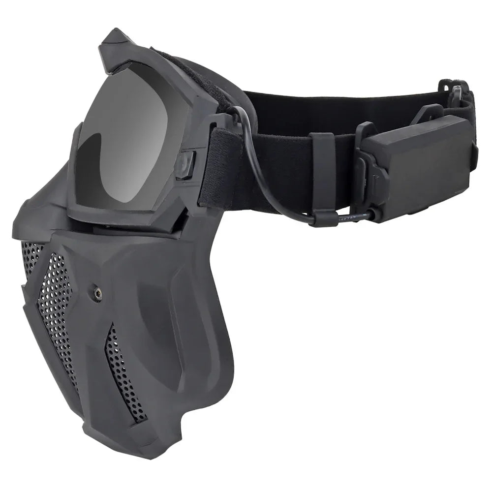 Airsoft Paintball Full Face Mask Protection Anti-Fog with Fan built-in, Cosplay