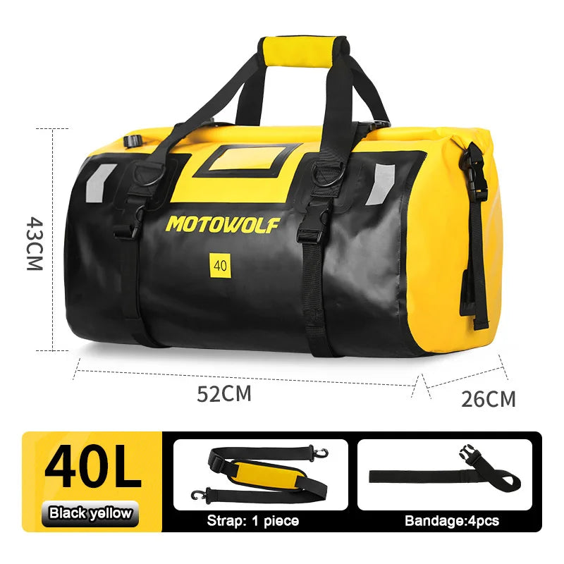 Waterproof Motorcycle Tail Bag 40/66L KTM BMW Yamaha Moto Luggage High Capacity
