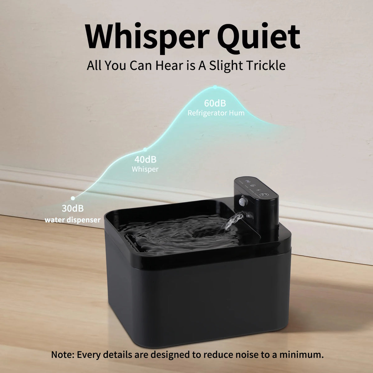2.2L Automatic Cat Water Fountain Rechargeable Sensor Wireless Pet Dog Drinker