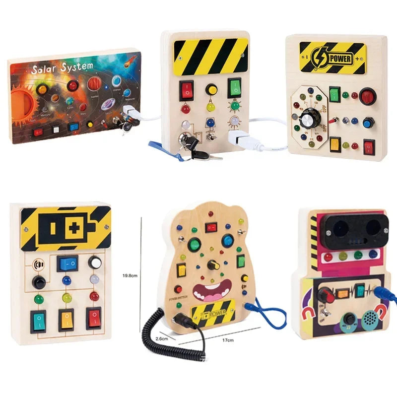 Montessori Busy Board LED Circuit Autism Sensory Cognitive Skill & Fine Motor Toy