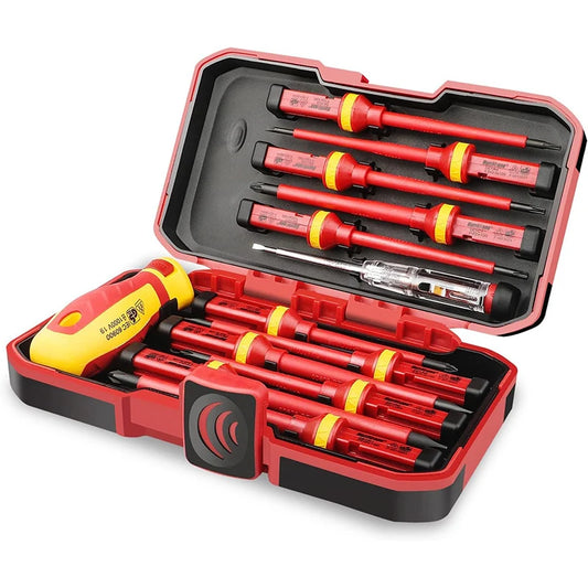 13pcs 1000V VDE Insulated Screwdriver Electrician Kit Magnetic Bits