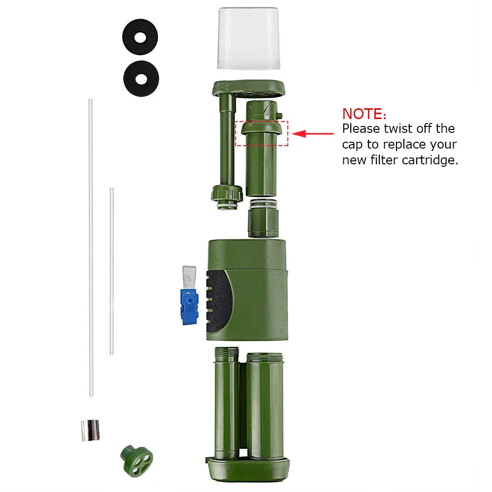 Water Filter Purifier 5000Litre Camping Hiking Emergency Survival Gear Outdoor