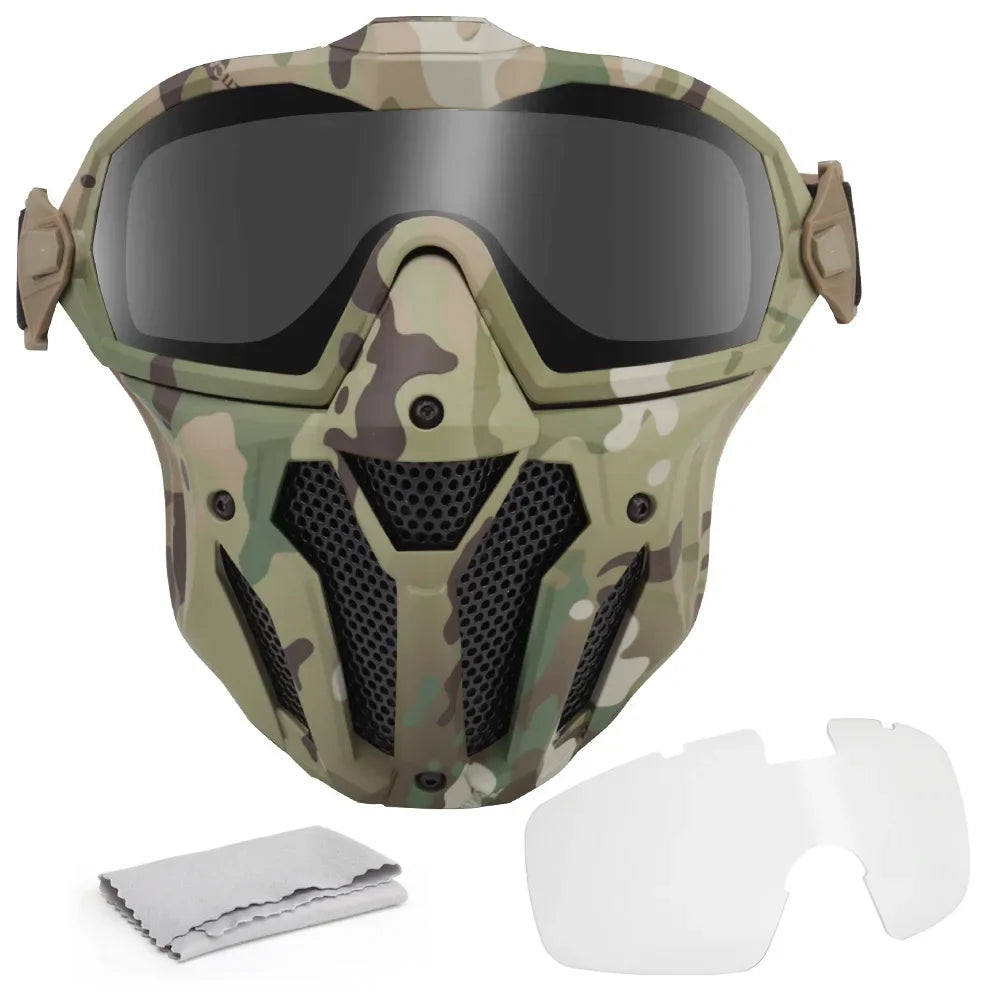 Airsoft Paintball Full Face Mask Protection Anti-Fog with Fan built-in, Cosplay