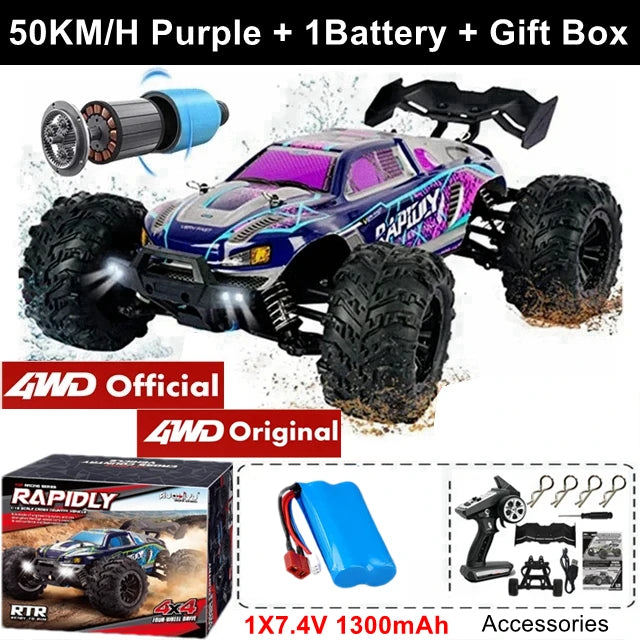 4WD RC Car 1:16 Off-Road  35KMH Brushed / 70KMH Brushless High-Speed truck 4x4